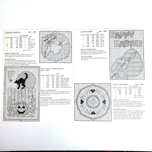 For All Seasons Cross Stitch Sandra Cox Vanosdall 5 Charts 4 Pages Vtg 1991 - Picture 2 of 3